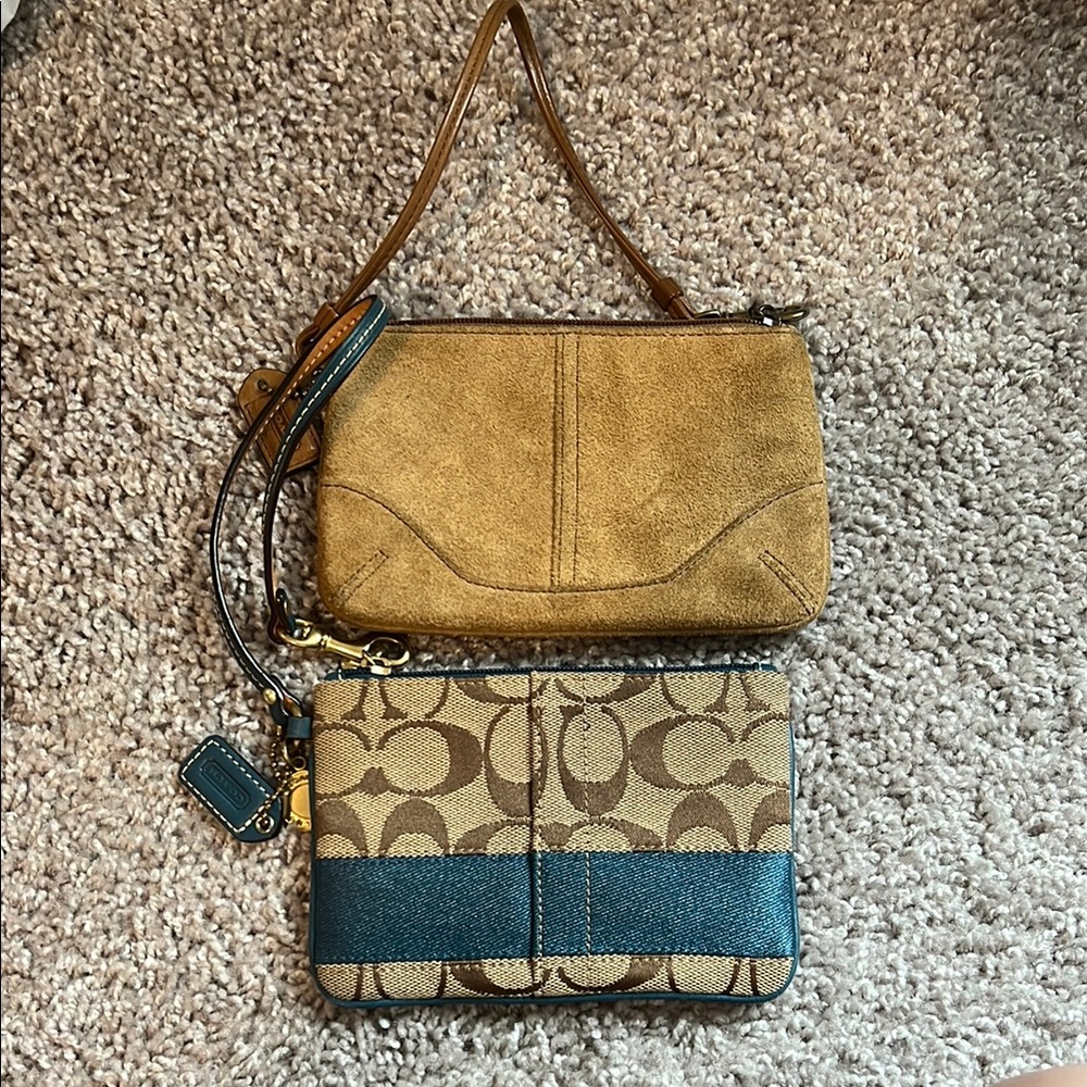 2 Coach Tan and Brown Wristlets